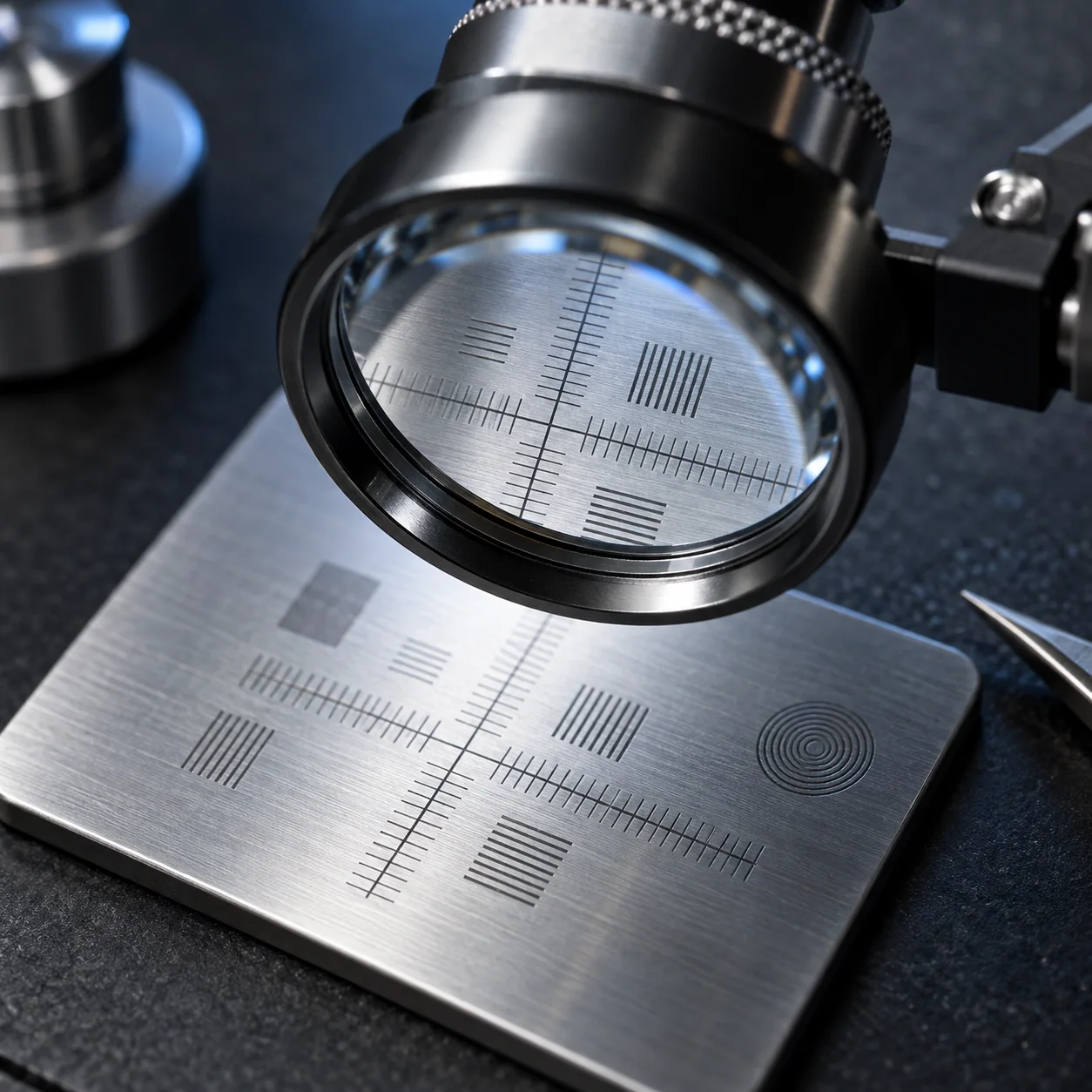 Illustrative optical inspection of a calibration reticle